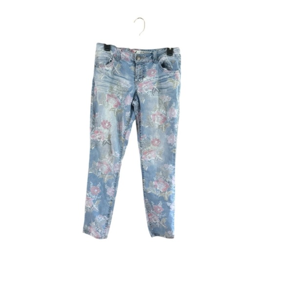 Grane Blue Floral Straight Leg Jeans - Picture 10 of 10